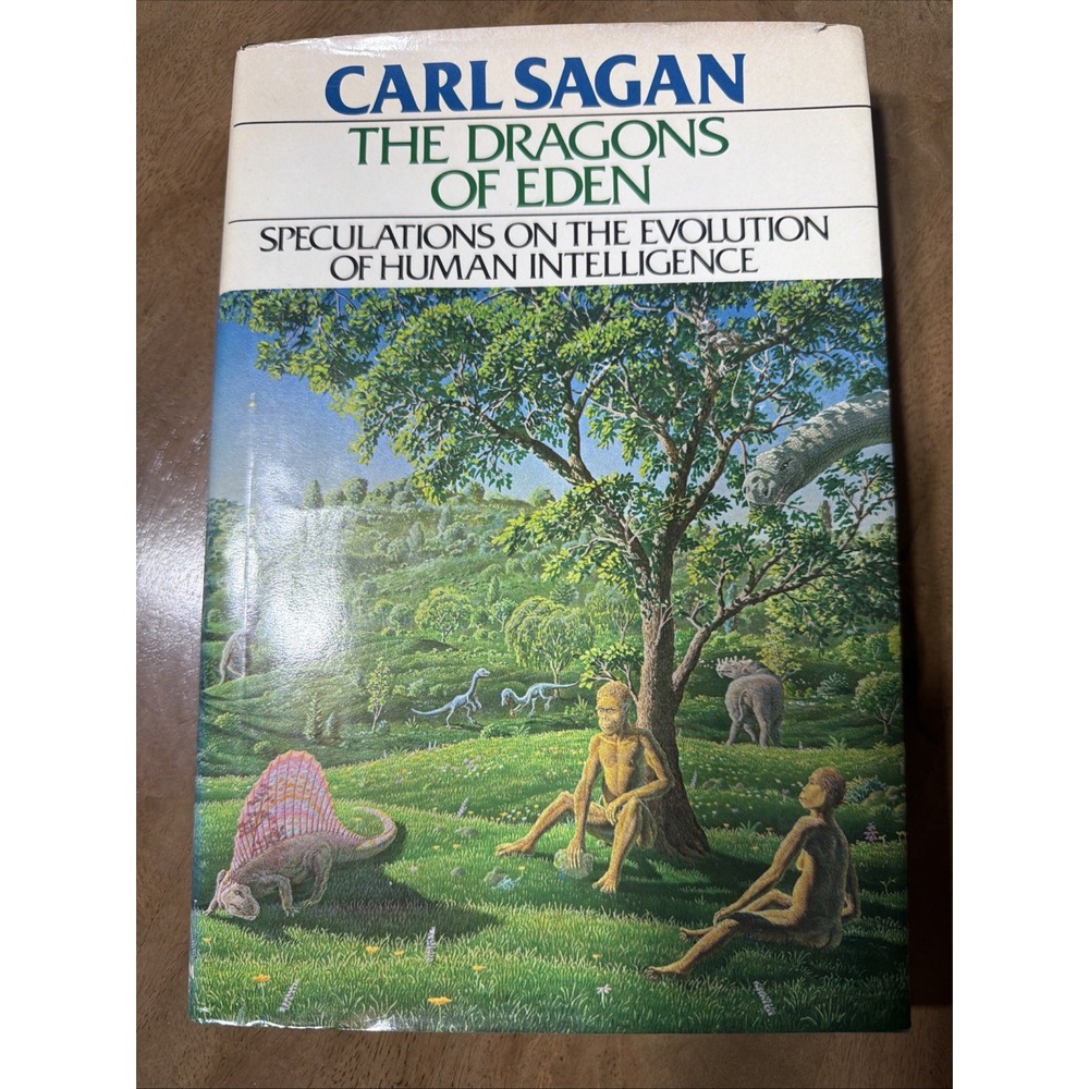 The Dragons of Eden Carl Sagan 1977 Hardcover Early Print Dust Jacket 0394410459